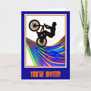 BMX på Rainbow Road Party Inbjudan