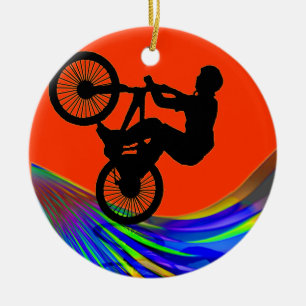 BMX på regnbågevägen Julgransprydnad Keramik