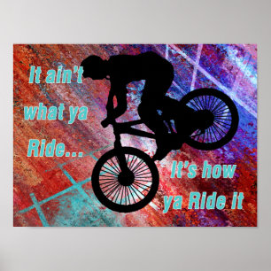 BMX på rostig Grunge riskerar hur du rider den Poster