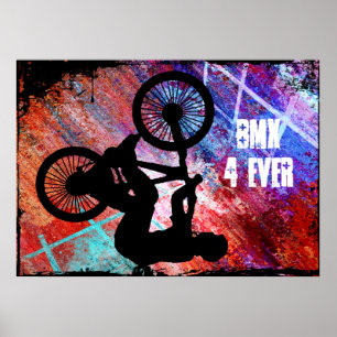 BMX på Rusty Grunge Poster