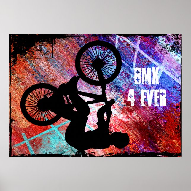 BMX på Rusty Grunge Poster (Framsidan)