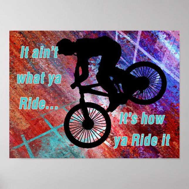 BMX på Rusty Grunge Risk hur Ya Ride det Poster (Framsidan)