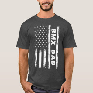 BMX Pappa Bicycle Motocross American Flagga Grunge T Shirt