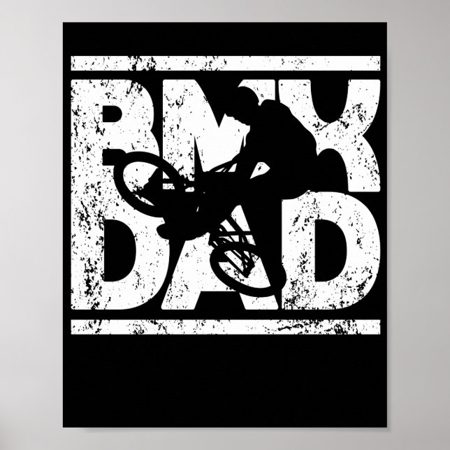 BMX pappa-cykelrider, extrem sport far-dag Poster (Framsidan)