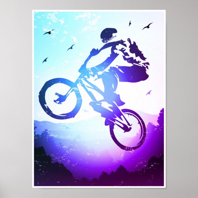 BMX Poster - BMX Bike - Färgfull BMX Poster Skriv  (Framsidan)