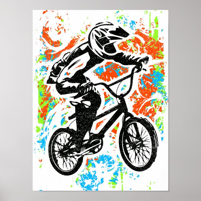 BMX Poster - Färg BMX Bike Poster Skriv ut (Framsidan)