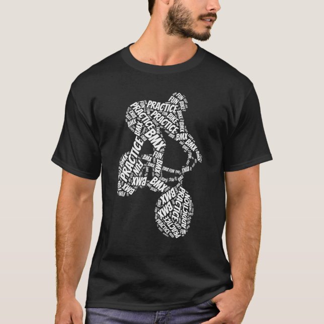 BMX Practice Addence Biker BMX Rider Silhouette T Shirt (Framsida)