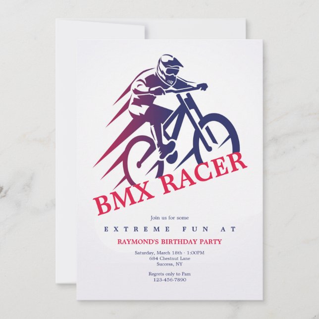 BMX Racer Party-inbjudningar Inbjudningar (Framsida)