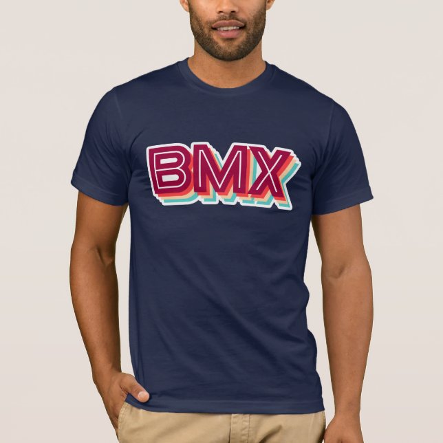 BMX Retro typografi Text Cool T Shirt (Framsida)