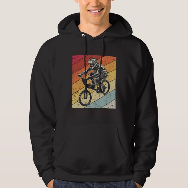 BMX Retro Vintage Bike Freestyle Bicycle Hoodie (Framsida)