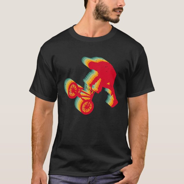 BMX Rider Bike Bicycle Stunt Racing  Extreme Outdo T Shirt (Framsida)