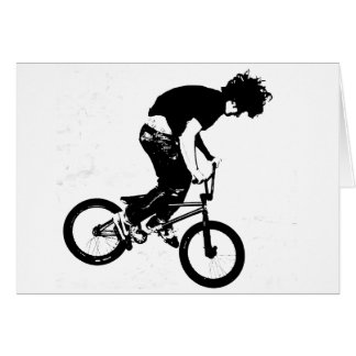 BMX Rider i svartvitt Hälsningskort