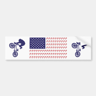 BMX Rider - Patriotic American Flagga+ Bildekal