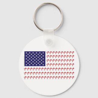 BMX Rider - Patriotic American Flagga+ Nyckelring