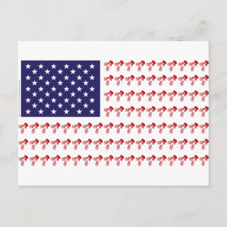 BMX Rider - Patriotic American Flagga+ Vykort