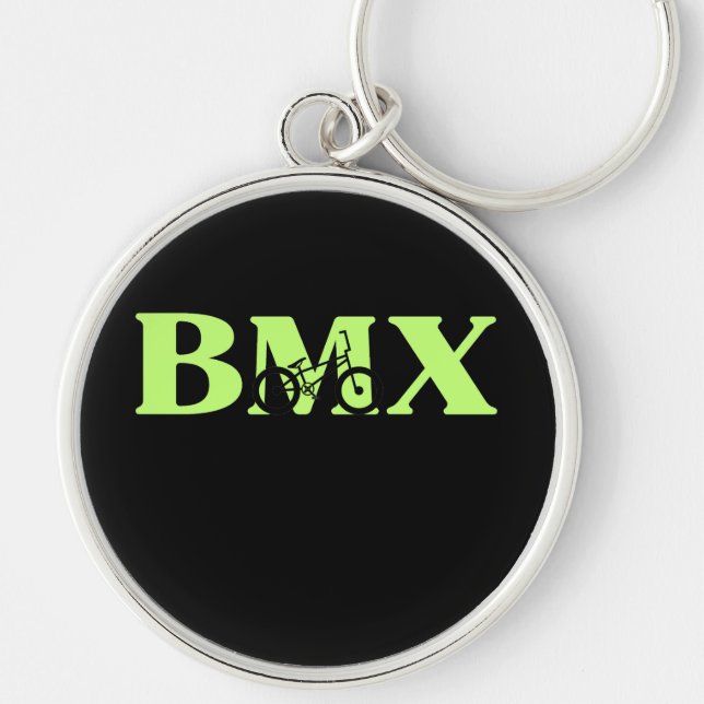 BMX RUND SILVERFÄRGAD NYCKELRING (Framsidan)