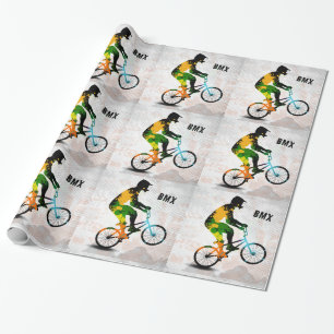 BMX-ryttaren i abstrakt målar Splatters som ÄR S Presentpapper