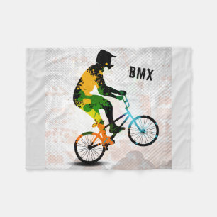 BMX-ryttaren i abstrakt målar Splatters som ÄR SQ Fleecefilt