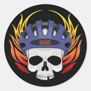 BMX Skull Runt Klistermärke