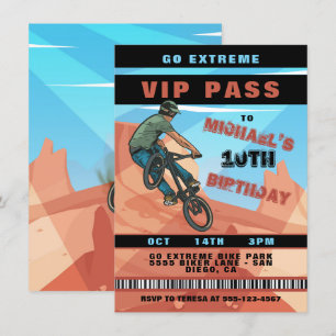 BMX Tävla BIke Birthday-inbjudan Inbjudningar
