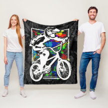 Bmx-Tävla - Coola Bmx Fleece Blanket Grunge