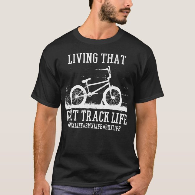 BMX Tävla Riding for Boys or Girls Dirt Bike Gif T Shirt (Framsida)