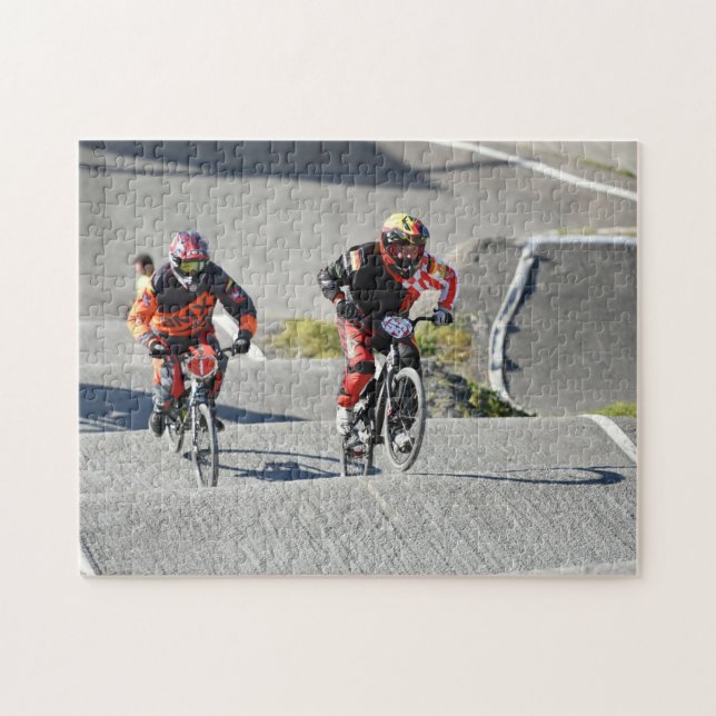 Bmx Tävling Action Cyclists Rad Bundesliga Bike Pussel (Horisontell)