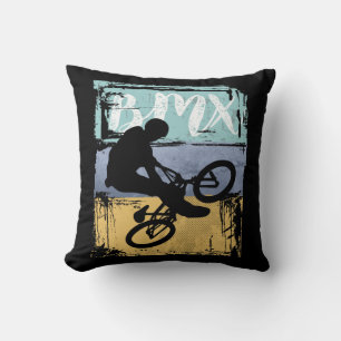 BMX Tee - Vintage Retro BMX Bike Rider Kudde
