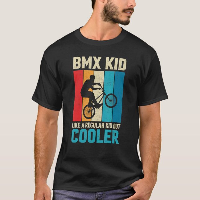 BMX-unge som en vanlig Kid Freestyle Cyclist BMX T Shirt (Framsida)