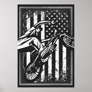 Bmx Usa - Amerikansk Flagga - Bmx Poster