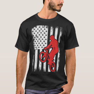 BMX USA flagga BMX Rider Wheelie Bike T Shirt