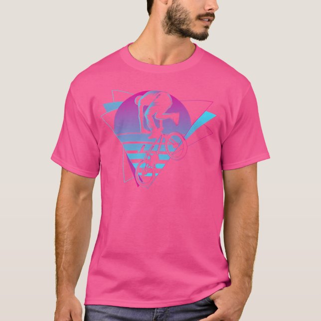 Bmx Vaporwave Bmx Bicicle Biker T Shirt (Framsida)