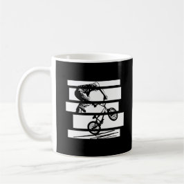 BMX Wheelie Silhouette Urban Linjer Kaffemugg