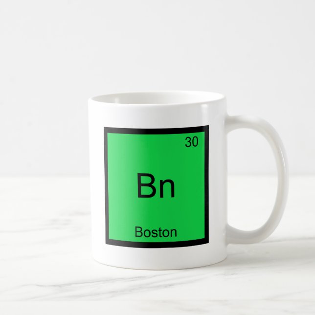 Bn - Boston Stadens Kemiska Element Symbol T-Shirt Kaffemugg (Höger)