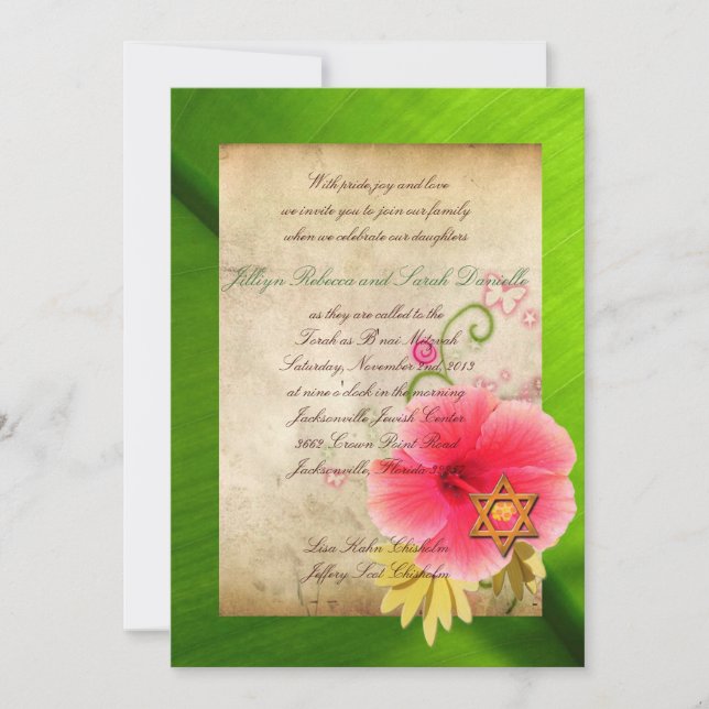 B'nai Mitzvah för Lisa (alternativ 2) Inbjudningar (Framsida)