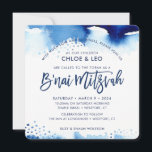 B'NAI MITZVAH INBJUDAN hand, blå vattenfärg<br><div class="desc">by kat masard >> kat@simplysweetPAPERIE.com <<< A toppen coola & modern inbjudningsdesign för ditt barns B'NAI MITZVAH TIP: 1. Om du vill ändra/flytta grafik & typsnitt och lägga till mer text - slått knappen "anpassa". - - - - - - - - - - - - - - - -...</div>