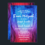 B'nai Mitzvah-inbjudningar | Blå röd | Brandis Inbjudningar<br><div class="desc">Modern och elegant B'nai Mitzvah-inbjudningar som kan vara personlig för pojkar som kallas till Torah.. Den unika vattenfärgsdesignen har blå och röd flamma med vitt skript "flamliknande". Perfekt för en brand och is, temat firande! På baksidan är en vit, och halvgenomskinlig, vit stjärna av David. Anpassa den här texten efter...</div>