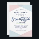 B'NAI MITZVAH modern minimal script blue pink Inbjudningar<br><div class="desc">by kat massard >>> kat@simplysweetPAPERIE.com <<< A super cool & modern invitation design for your child's BAR MITZVAH TIP :: 1. To change/move graphics & fonts and add more text - hit the "customise it" button. - - - - - - - - - - - - - - -...</div>