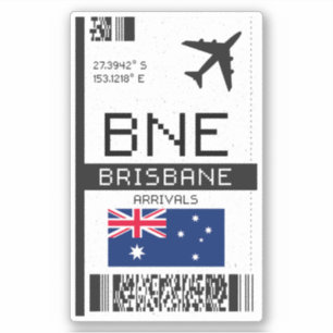 BNE Brisbane Boarding Pass - Australien Travel Klistermärken