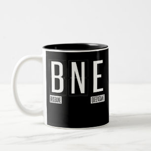 BNE - Brisbane - Queensland Australien - flygplats Två-Tonad Mugg