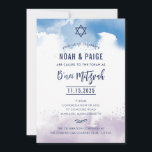 B'NEI MITZVAH, skript blue & lila water color 2 Inbjudningar<br><div class="desc">by kat masard >> kat@simplysweetPAPERIE.com <<< A toppen coola & modern inbjudningsdesign för ditt barns B'NAEI MITZVAH TIP: 1. Om du vill ändra/flytta grafik & typsnitt och lägga till mer text - slått knappen "anpassa". - - - - - - - - - - - - - - - -...</div>