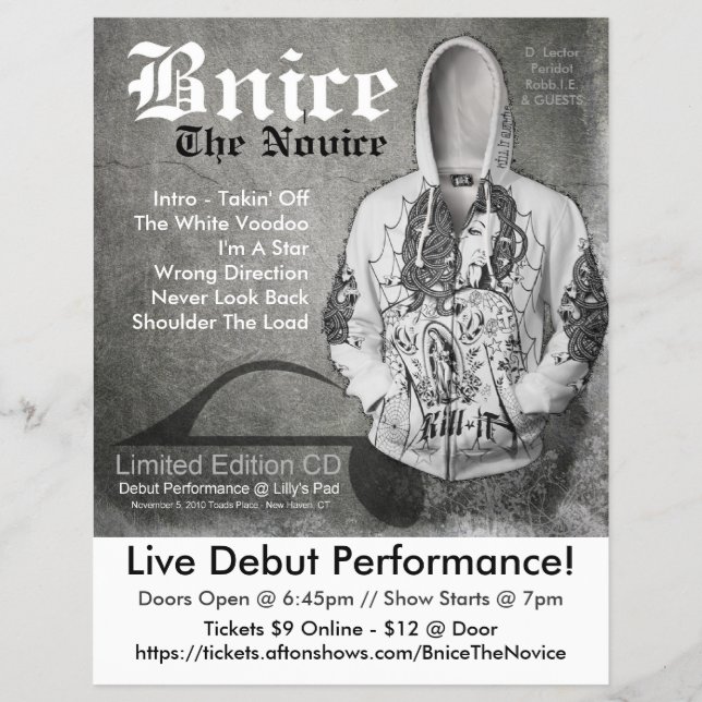 Bnice Debut Flyers (Framsidan)