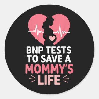 BNP-testning för Spara ett Mommys hjärta Runt Klistermärke