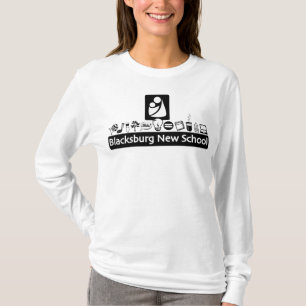 BNS-Vuxen B&W-Logotypens Långärmad T-shirt