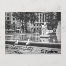 BnW fontän Plaça de Catalunya, Barcelona