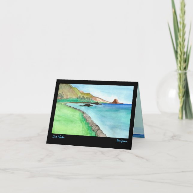 Bo Aloha hälsningkortet, att måla av södra Maui Kort (Framsida)