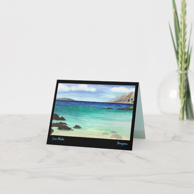 Bo Aloha hälsningkortet, att måla av södra Maui Kort (Framsida)