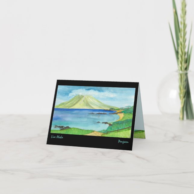 Bo Aloha hälsningkortet, att måla av södra Maui Kort (Framsida)