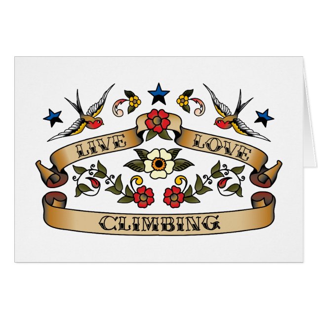 Bo att klättra för kärlek hälsningskort (Framsidan Horizontal)