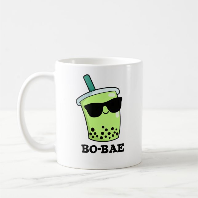 Bo-bae Funny Boba Tea Pun Kaffemugg (Vänster)